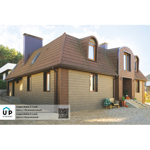 Фасадные панели Ю-пласт Щепа S-Lock - Можжевеловый 