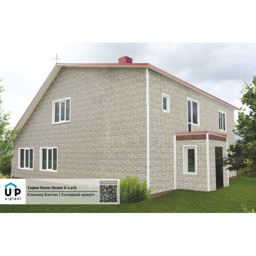 Фасадные панели Стоун Хаус S-Lock Клинкер Балтик - Холодный цемент
