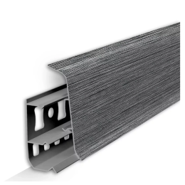 Плинтус ПВХ IDEAL Deconika 70 мм 187 Алюминий Темный