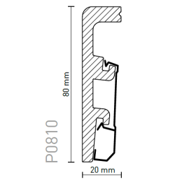 Напольный плинтус Arbiton VEGA P0810 80мм
