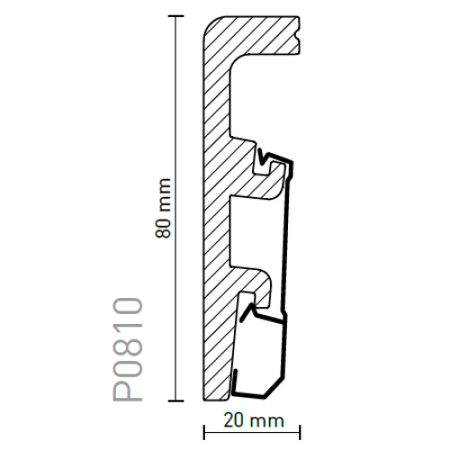 Напольный плинтус Arbiton VEGA P0810 80мм