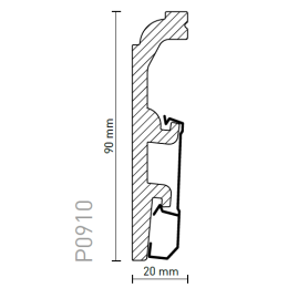 Напольный плинтус Arbiton VEGA P0910 90мм