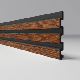 3Д Профиль ПВХ реечная панель -  М 120х12мм 2.95м Орех темный 218