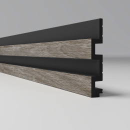 3Д Профиль ПВХ реечная панель -  XL 122х21мм 2.95м Дуб серый 406