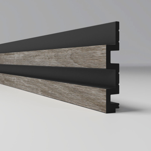 3Д Профиль ПВХ реечная панель -  XL 122х21мм 2.95м Дуб серый 406