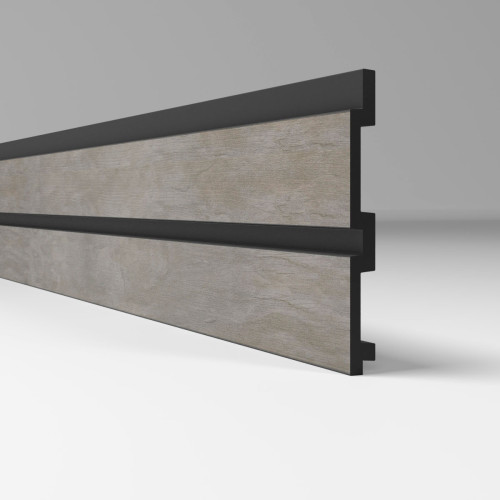 3Д Профиль ПВХ реечная панель -  XXL 122х12мм 2.95м Лофт светло серый 438