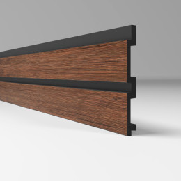 3Д Профиль ПВХ реечная панель -  XXL 122х12мм 2.95м Орех темный 218